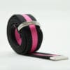 Striped D Ring Webbing Canvas Belt | Black Pink