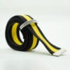 Striped D Ring Webbing Canvas Belt | Black Yellow