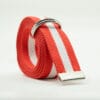 Striped D Ring Webbing Canvas Belt | Red White