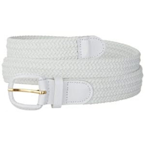 Braided Elastic Stretch Belt | White
