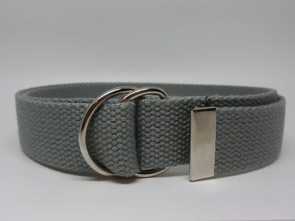 Striped D Ring Webbing Canvas Belt Black Grey Loopi Belts