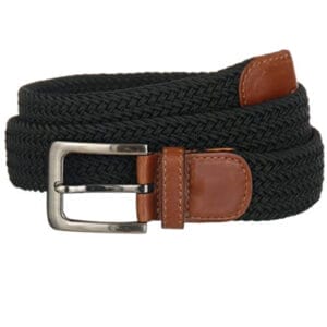 Premium Extra Wide Braided Elastic Stretch Belt | Black