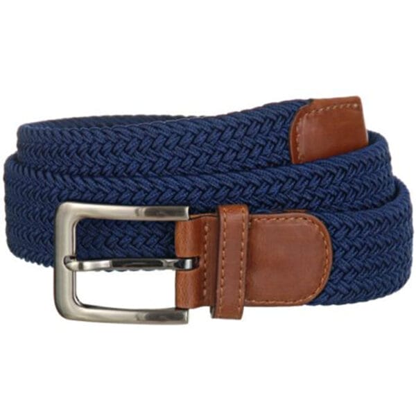 Premium Extra Wide Braided Elastic Stretch Belt | Navy