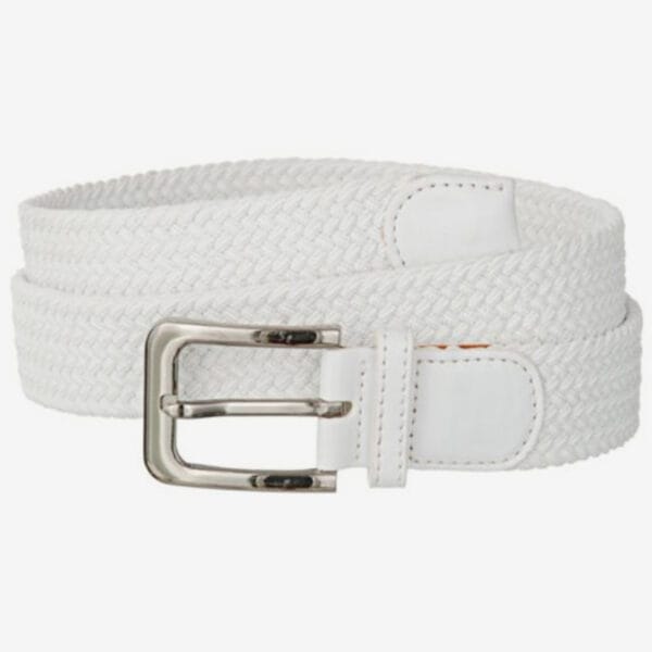 Premium Braided Elastic Stretch Belt | White